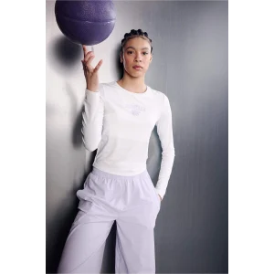 Defacto G0688AXER105 Ekru NBA Brooklyn Nets Uzun Kollu Tişört