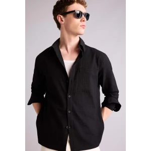 Defacto H2293AXBK81 Siyah Regular Fıt Uzun Kollu Gömlek