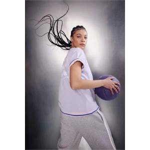 Defacto G0680AXPR40 Mor NBA Wordmark Oversıze Sırt Baskılı Tişört