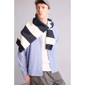 Defacto H2290AXIN272 İndigo Boxy Fıt Gömlek Yaka Krinkıl Uzun Kollu Gömlek