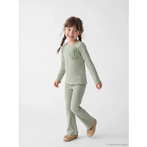 LCW Kids Yeşil Kız Çocuk İspanyol Paça Simli Tayt