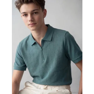 LCW Kids Yeşil Polo Yaka Erkek Çocuk Tişört