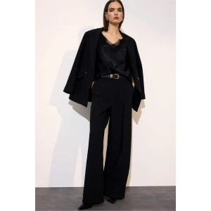 Defacto G8831AXBK81 Siyah Straıght Fıt Yüksek Bel Düz Paça Pantolon