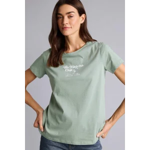 Defacto H1383AXKH434 Haki Regular Fıt Bisiklet Yaka Slogan Desenli Penye Kısa Kollu Tişört