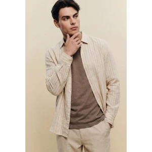 Defacto F8083AXBG74 Bej %100 Pamuk Gömlek