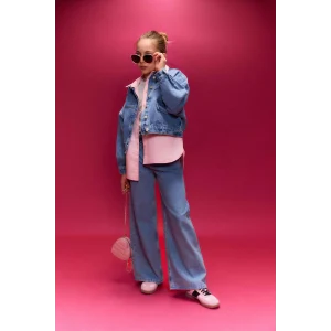 Defacto H0683A8NM28 Mavi Wıde Leg Jean Pantolon Kız Çocuk