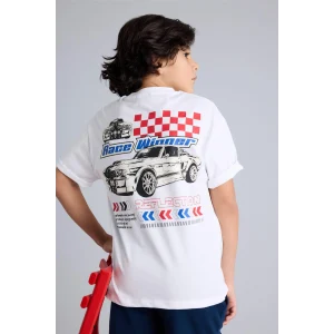 Defacto H0978A8WT34 Beyaz Oversıze Tişört Erkek Çocuk