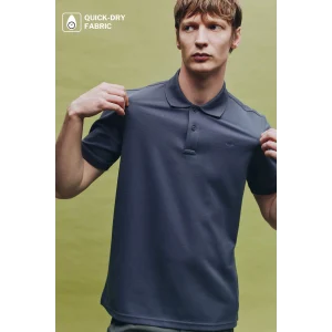 Defacto F9769AXIN269 İndigo Nefes Alabilen Polo Tişört