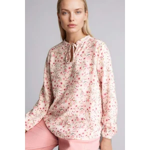 Defacto N1809AZBR327 Bordo Regular Fıt Bisiklet Yaka Baskılı Uzun Kollu Bluz