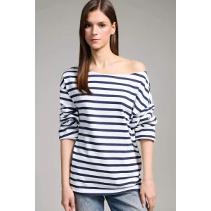 Defacto G7861AXNV135 Lacivert %100 Pamuk Relax Fıt Kayık Yaka Premium Tişört