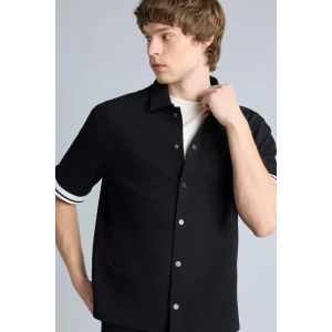 Defacto H1442AXBK81 Siyah Esnek Kumaş Boxy Fit Gömlek