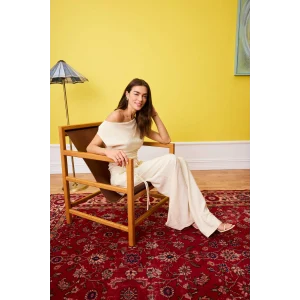 Defacto H0351AXER135 Ekru Fıtted Kayık Yaka Bluz