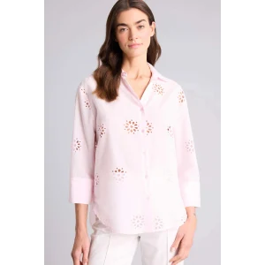 Defacto B5419AXPN671 Pembe Oversıze Gömlek Yaka Brode Uzun Kollu Gömlek