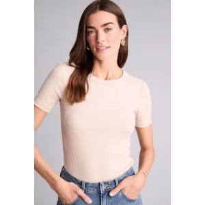 Defacto H1390AXBG778 Bej Slım Fıt Fitilli Kaşkorse Tişört