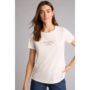 Defacto H1382AXER105 Ekru Regular Fıt Baskılı Penye Tişört