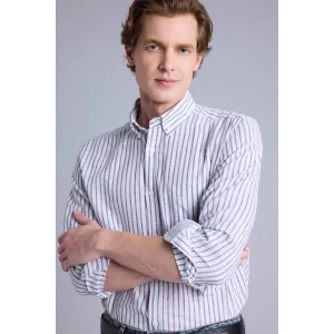 Defacto H3618AXNV64 Lacivert Regular Fıt Polo Yaka Uzun Kollu Gömlek