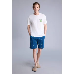 Defacto H0580AXIN101 İndigo Regular Fıt Hayvan Baskılı Kısa Kollu 2li Takım