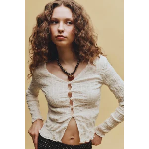 Defacto H1720AXER118 Ekru Fıtted Düğmeli Bluz