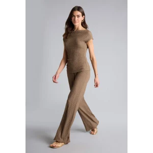 Defacto D3570AXBN229 Kahve Wıde Leg Bürümcük Pantolon