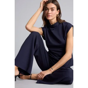 Defacto F7760AXNV135 Lacivert Slım Fıt Yarım Balıkçı Yaka Kısa Kollu Tişört