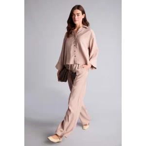 Defacto E8235AXBG176 Bej Wıde Leg Yüksek Bel Modal Pantolon