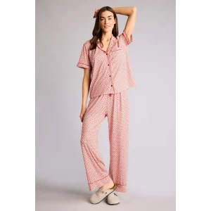 Defacto G7588AXER103 Ekru Desenli Softshell Pijama Takımı