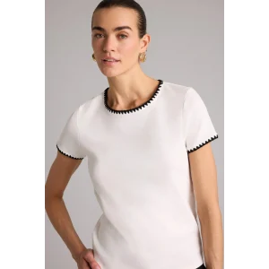 Defacto F9831AXER105 Ekru Regular Fıt Ribana Tişört