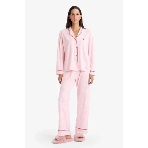 Defacto G1677AXPN149 Pembe Pijama Takımı Uzun Kollu Üst Alt