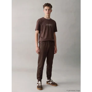 LCW Kids Kahverengi Beli Lastikli Erkek Çocuk Jogger Eşofman Altı