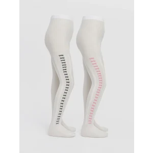 LCW Kids Ekru Fiyonk Detaylı Kız Çocuk İnce Külotlu Çorap 2li