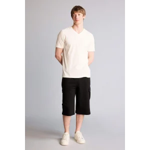 Defacto T4693AZBK81 Siyah Relax Fıt Düz Paça Sweatshirt Kumaşı Uzun Şort