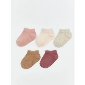 LCW baby Pembe Kaydırmaz Tabanlı Kız Bebek Patik Çorap 5li