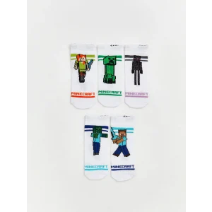 LCW Kids Karışık Minecraft Baskılı Erkek Çocuk Patik Çorap 5li