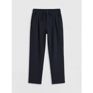 LCW Kids Lacivert Regular Fit Erkek Çocuk Pileli Pantolon