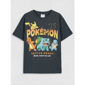 LCW Kids Antrasit Pokemon Baskılı Erkek Çocuk Tişört
