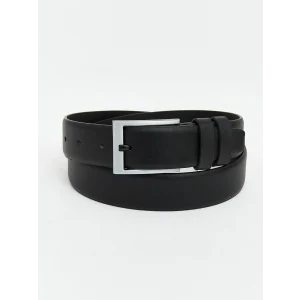 LCW ACCESSORIES Siyah Deri Görünümlü Erkek Kemer