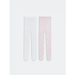 LCW Kids Beyaz Kız Çocuk İnce Külotlu Çorap 2li