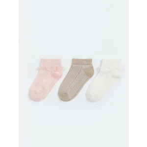LCW baby Pembe Kız Bebek Desenli Patik Çorap 3lü
