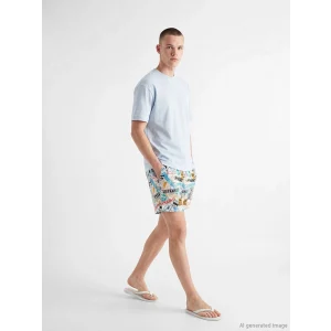 LCW SWIMWEAR Beyaz Kısa Boy Desenli Erkek Deniz Şortu