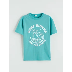 LCW Kids Turkuaz Baskılı Erkek Çocuk Tişört