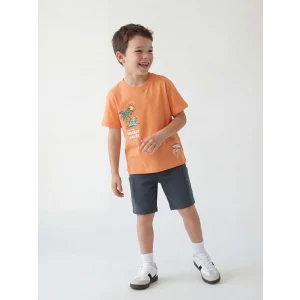 LCW Kids Turuncu Baskılı Erkek Çocuk Tişört ve Şort