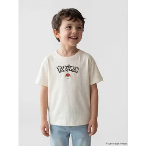 LCW Kids Bej Pokemon Baskılı Erkek Çocuk Tişört