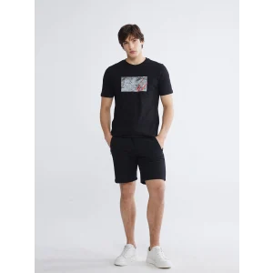 XSIDE Siyah Standart Kalıp Erkek Pike Şort
