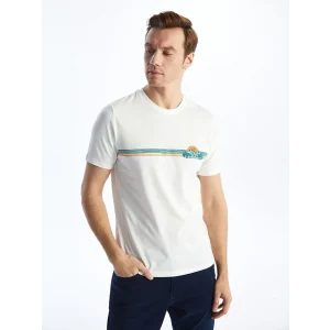 SOUTHBLUE Turuncu Bisiklet Yaka Kısa Kollu Baskılı Penye Erkek Tişört