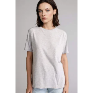 Defacto W9584AZGR93 Gri Regular Fıt Bisiklet Yaka Basıc Düz Penye Kısa Kollu Tişört