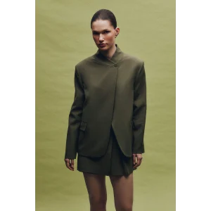 Defacto H1118AXKH348 Haki Oversıze Hakim Yaka Blazer Ceket