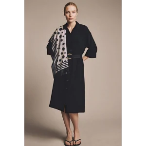 Defacto H0231AXBK81 Siyah Regular Fıt Yarım Kollu Midi Elbise