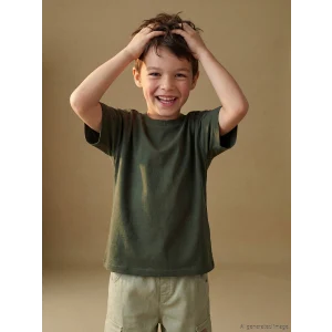 LCW Kids Yeşil Bisiklet Yaka Erkek Çocuk Tişört