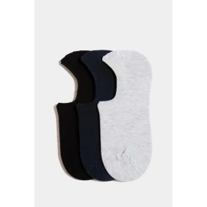 Defacto K5310AZKR1 Çok Renkli Erkek 3lü Basic Düz Babet Çorabı