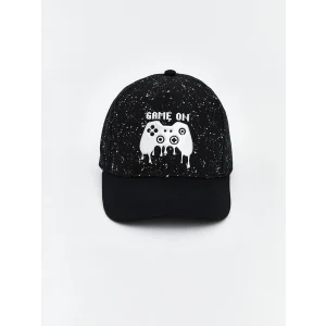LCW ACCESSORIES Siyah Game On Nakışlı Erkek Çocuk Kep Şapka